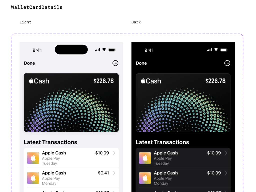 iOS 16 UI Kit Wallet Card Details